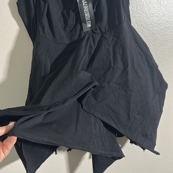 Dolls kill Current Mood Black Asymmetrical Dress - Picture 4 of 6